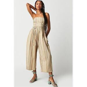 Free People Roaming Shores One-Piece Strapless Jumpsuit Women’s Medium NWT
